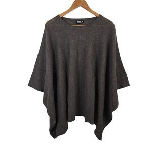 M.I.L.A. Brown 100% Cashmere Oversized Poncho Sweater Made in USA One Size
